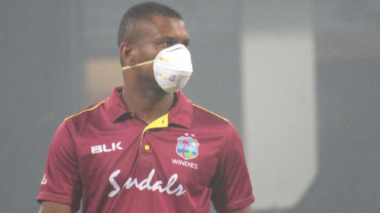 Evin Lewis finds a way to avoid the bug infestation at the Ekana Stadium, Afghanistan v West Indies, 2nd ODI, Lucknow, November 9, 2019