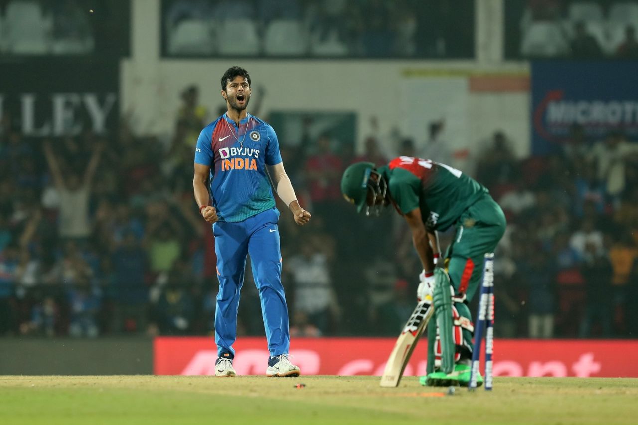 Shivam Dube struck timely blows, India v Bangladesh, 3rd T20I, Nagpur, November 10, 2019