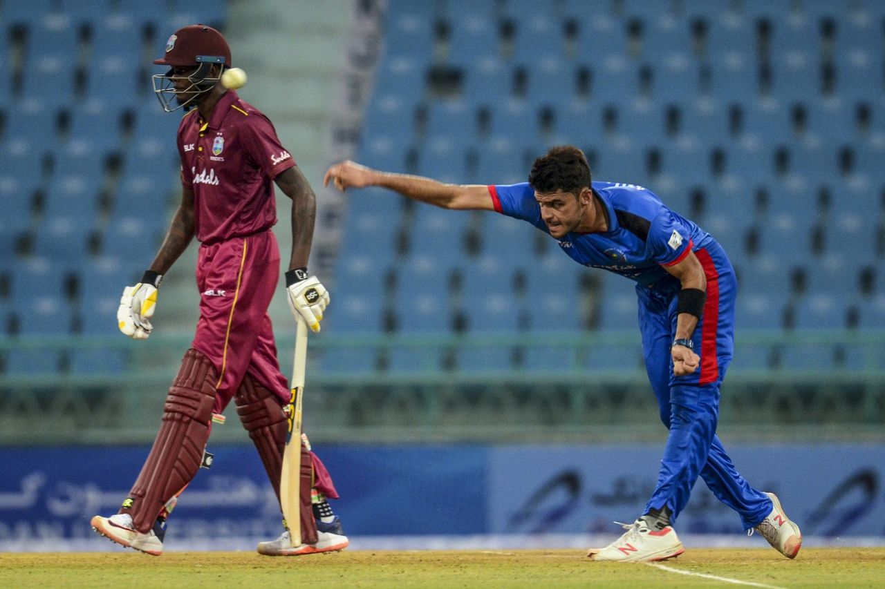 Naveen-ul-Haq bowls, Afghanistan v West Indies, 2nd ODI, Lucknow, November 9, 2019