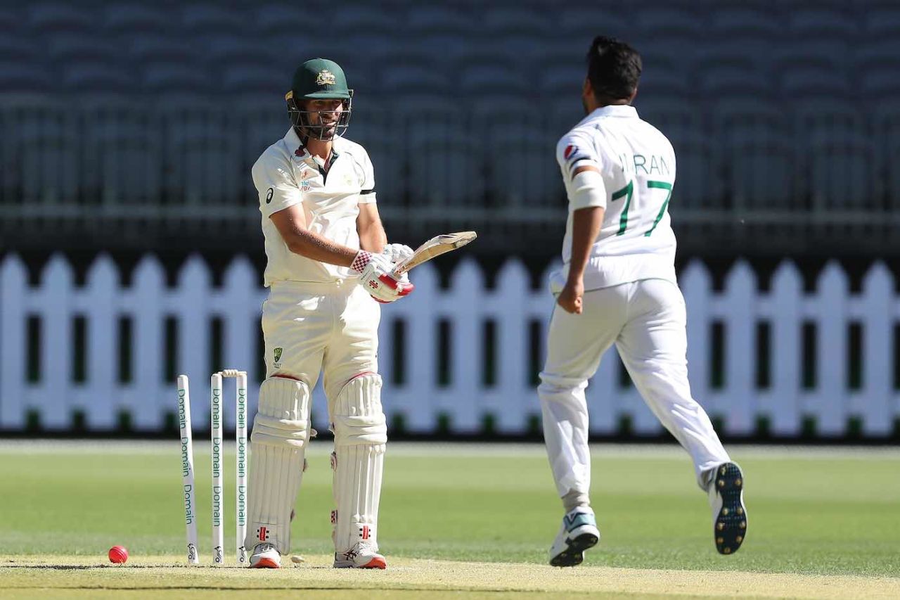 Joe Burns was bowled first ball by Imran Khan, Australia A v Pakistanis, Tour match, Perth Stadium, November 12, 2019