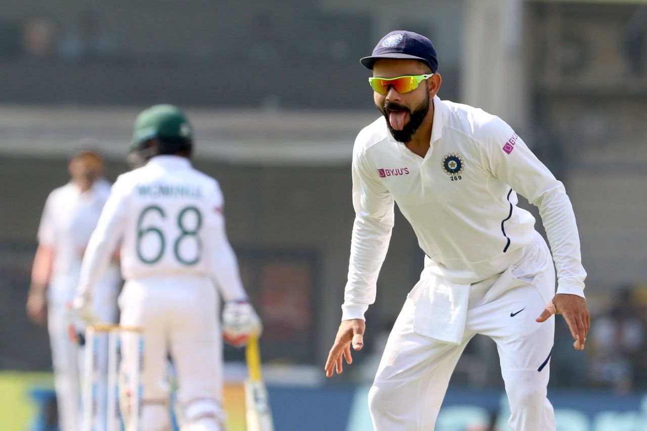 Virat Kohli reacts after a dropped catch, India v Bangladesh, 1st Test, Indore, 1st day, November 14, 2019