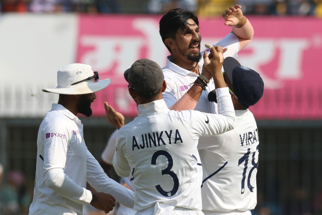 Ishant celebrates the wicket of Shadman Islam, India v Bangladesh, 1st Test, Indore, 1st day, November 14, 2019