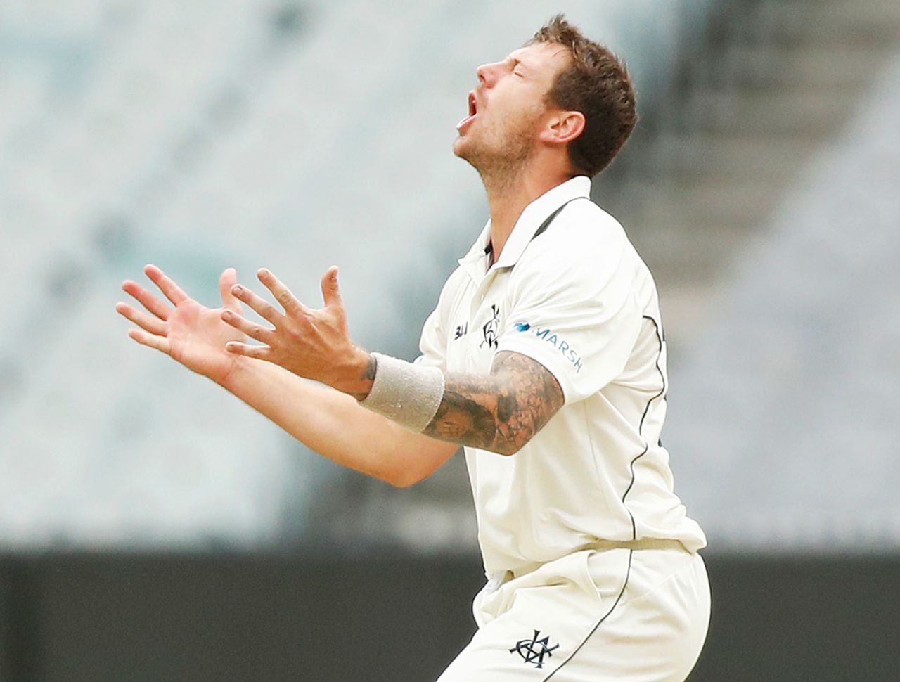 James Pattinson was left frustrated during the Sheffield Shield, Victoria v Queensland, Sheffield Shield, November 14, 2019