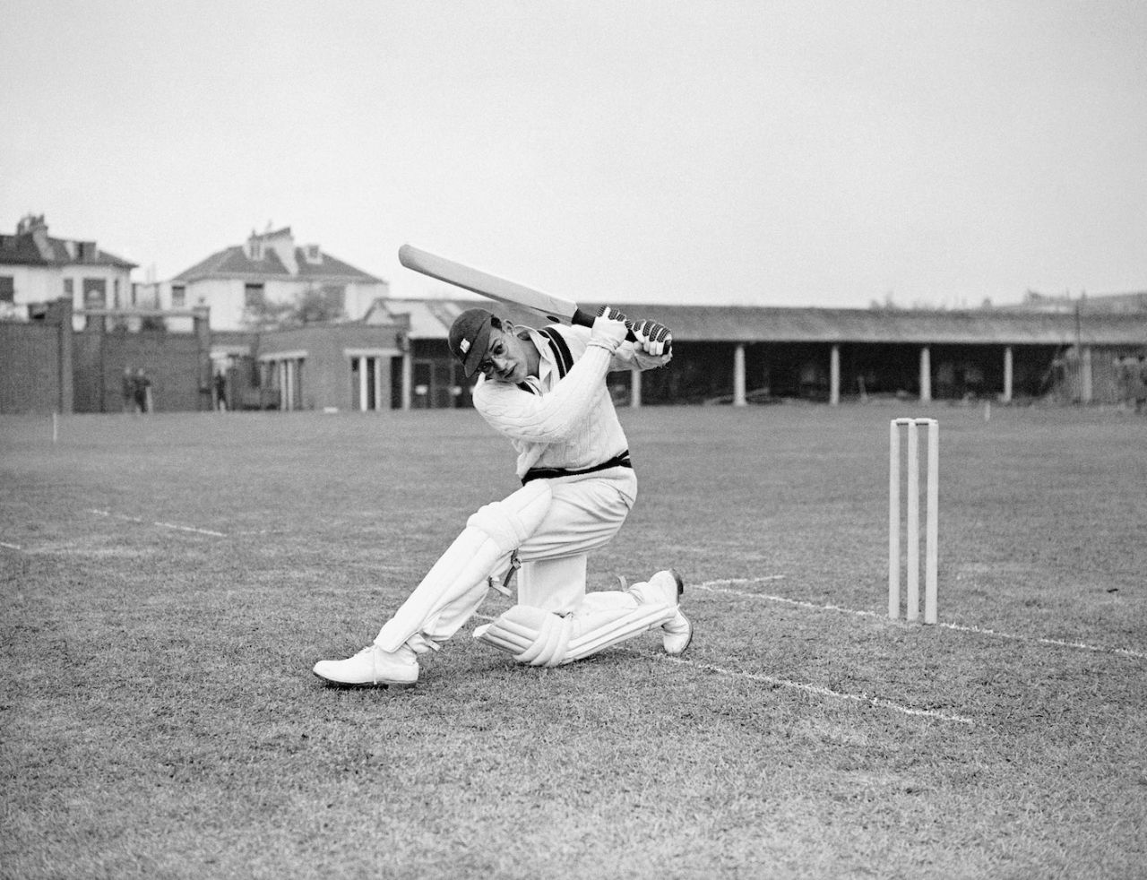 Robert Christiani practices in the nets, Lord's, London, April 14, 1950