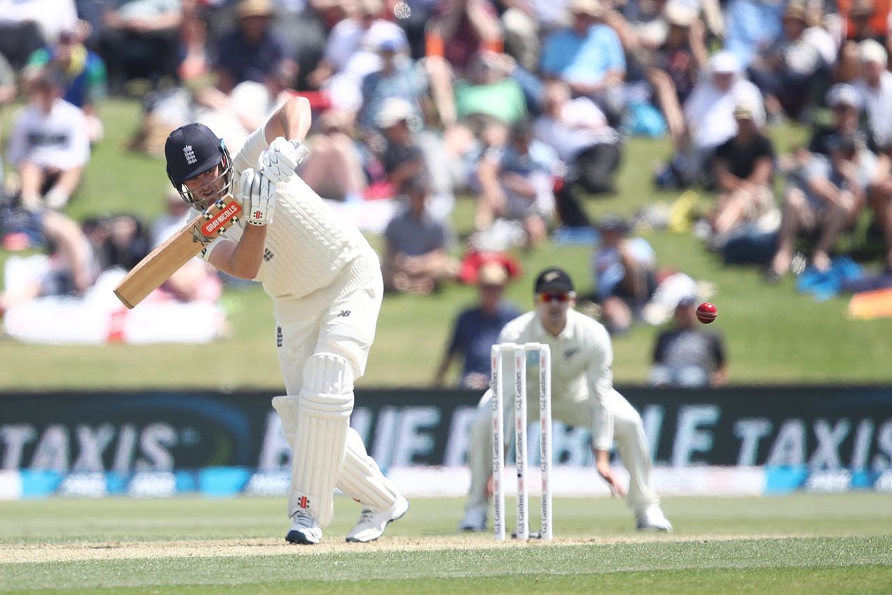 Dom Sibley works through the leg side, New Zealand v England, 1st Test, Day 1, Mount Maunganui, November 21, 2019