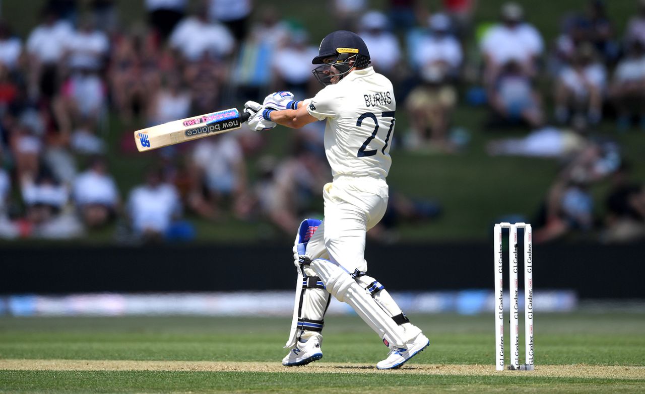 Rory Burns piles into a cut, New Zealand v England, 1st Test, Day 1, Mount Maunganui, November 21, 2019