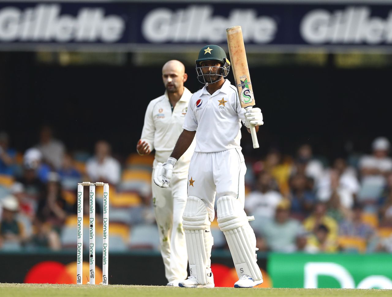 Asad Shafiq acknowledges his half-century, Australia v Pakistan, 1st Test, Brisbane, November 21, 2019