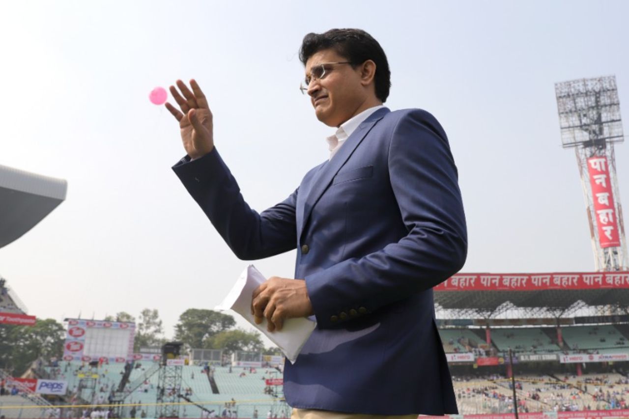 BCCI president Sourav Ganguly waves to the Eden Gardens crowd, India v Bangladesh, 2nd Test, Kolkata, 1st day, November 22, 2019