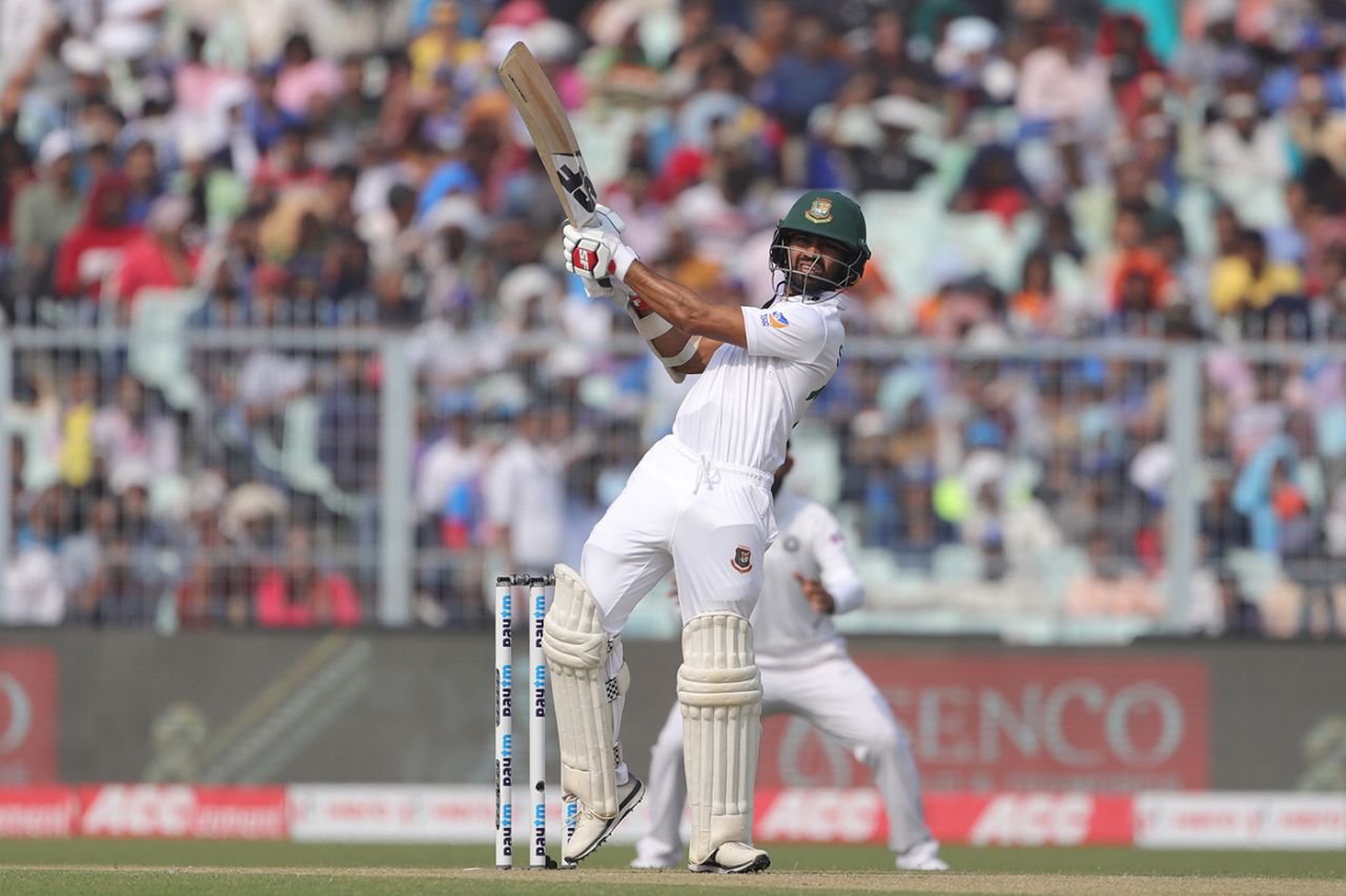 Shadman Islam plays a pull, India v Bangladesh, 2nd Test, 1st day, Kolkata, November 22, 2019