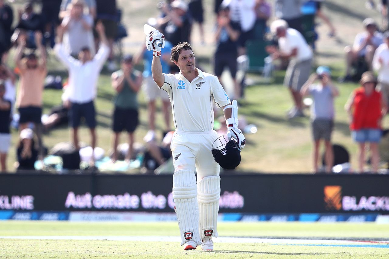 BJ Watling celebrates his eighth Test century, New Zealand v England, 1st Test, Mount Maunganui, 3rd day, November 23, 2019