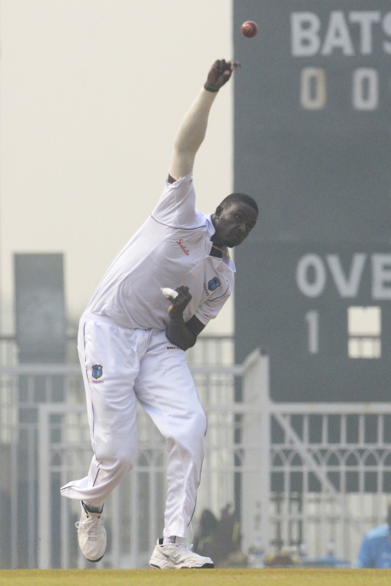 Jason Holder bowls, Afghanistan v West Indies, Only Test, 1st day, Lucknow, November 27, 2019