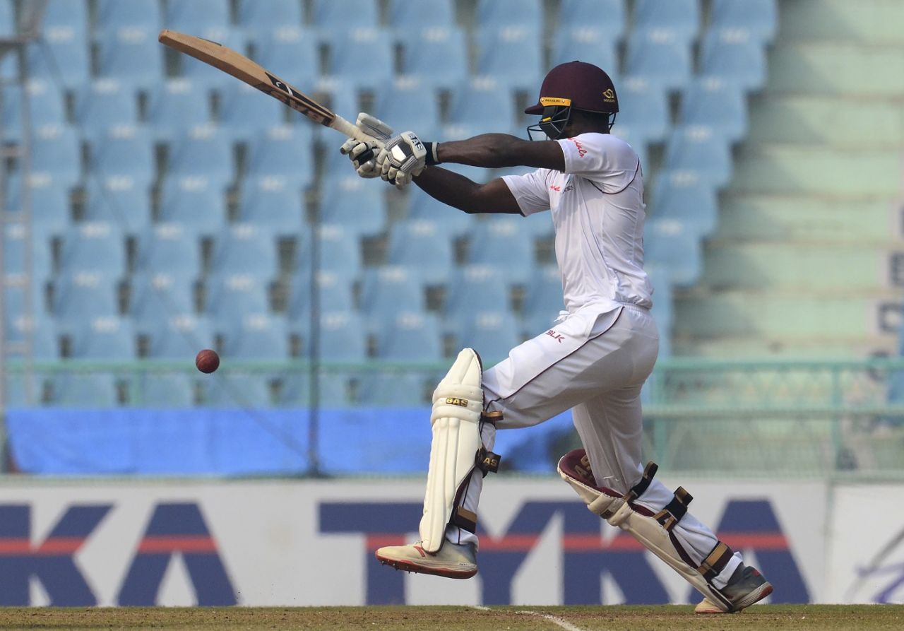 Shamarh Brooks punishes a short ball, Afghanistan v West Indies, Only Test, 2nd day, Lucknow, November 28, 2019