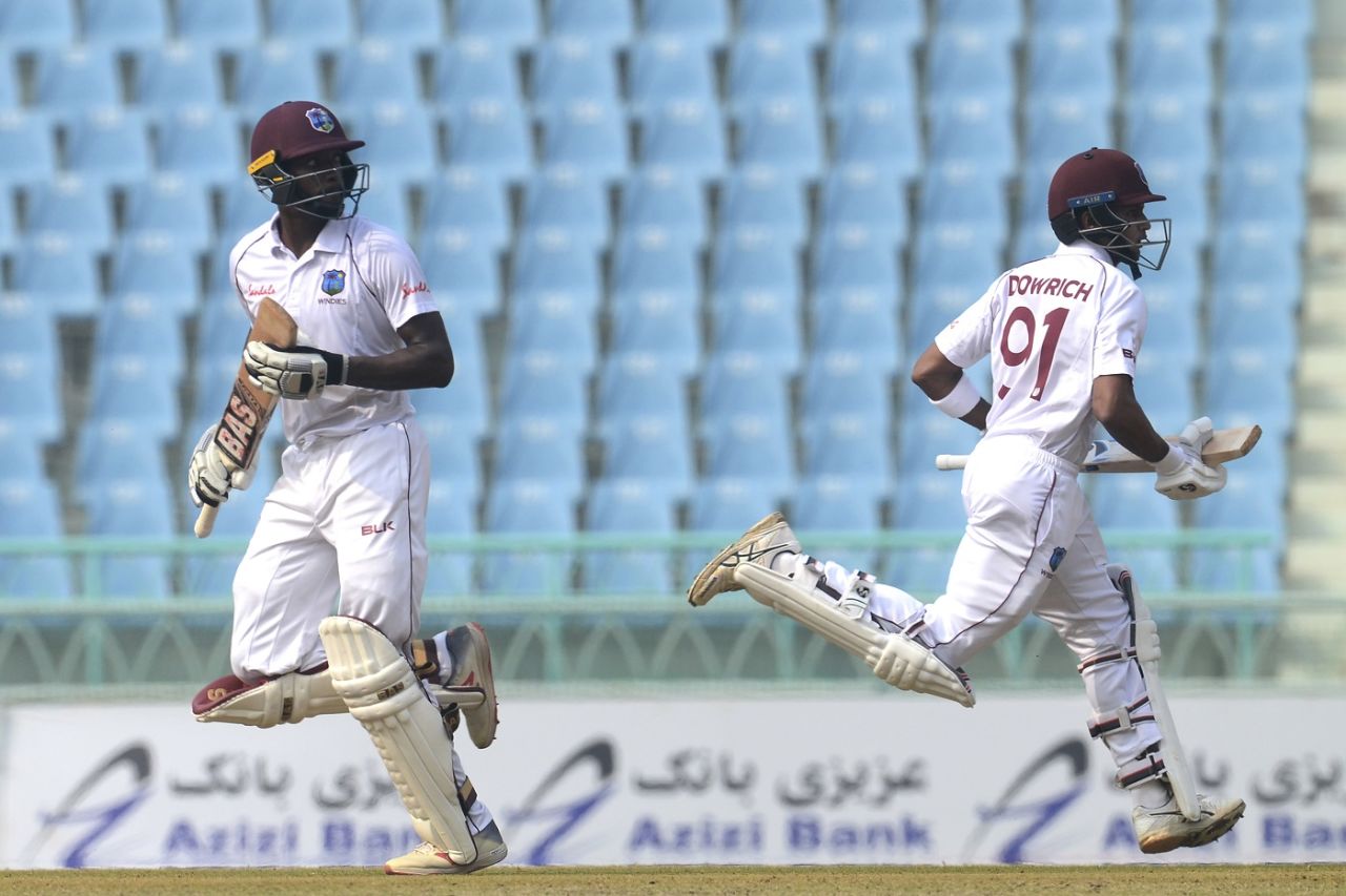 Shamarh Brooks and Shane Dowrich put on a useful partnership, Afghanistan v West Indies, Only Test, 2nd day, Lucknow, November 28, 2019