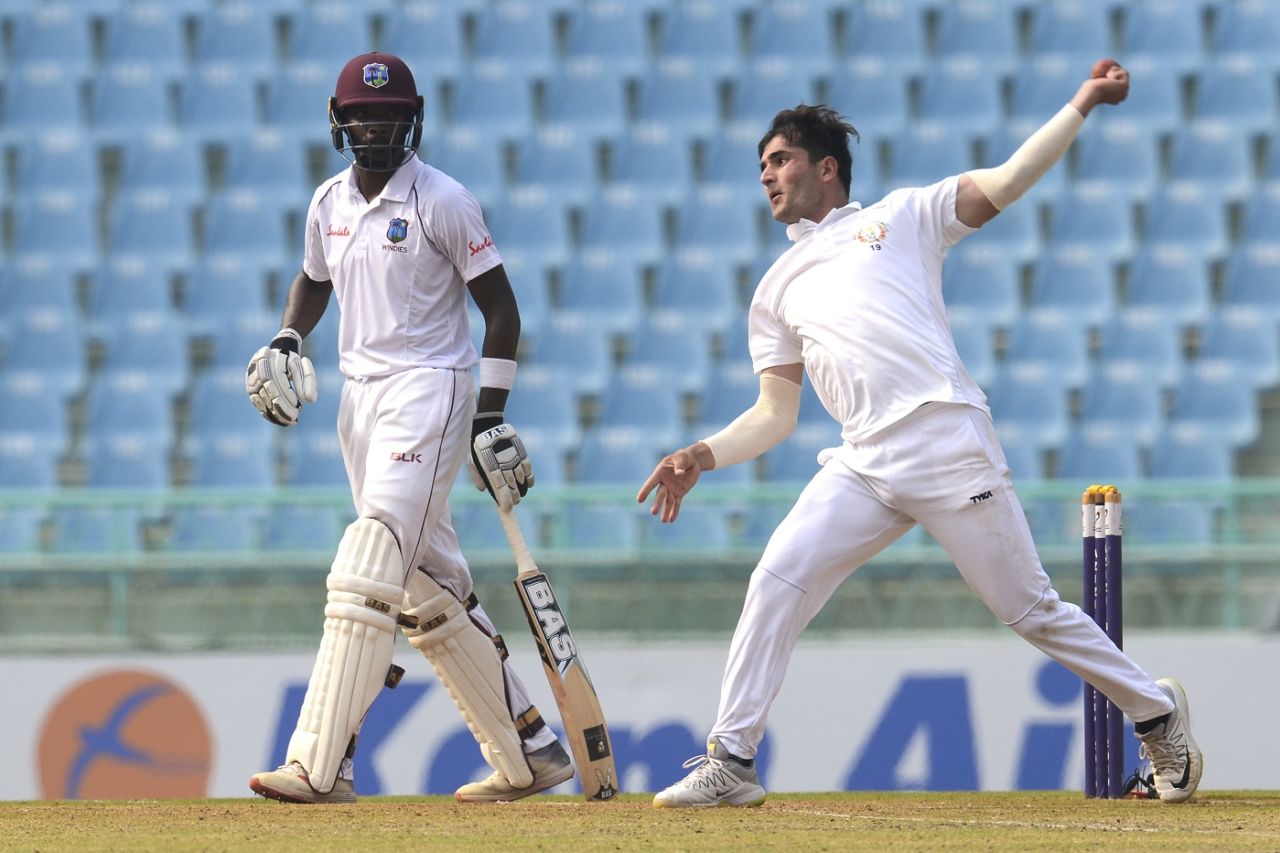 Amir Hamza prepares to deliver, Afghanistan v West Indies, Only Test, 2nd day, Lucknow, November 28, 2019