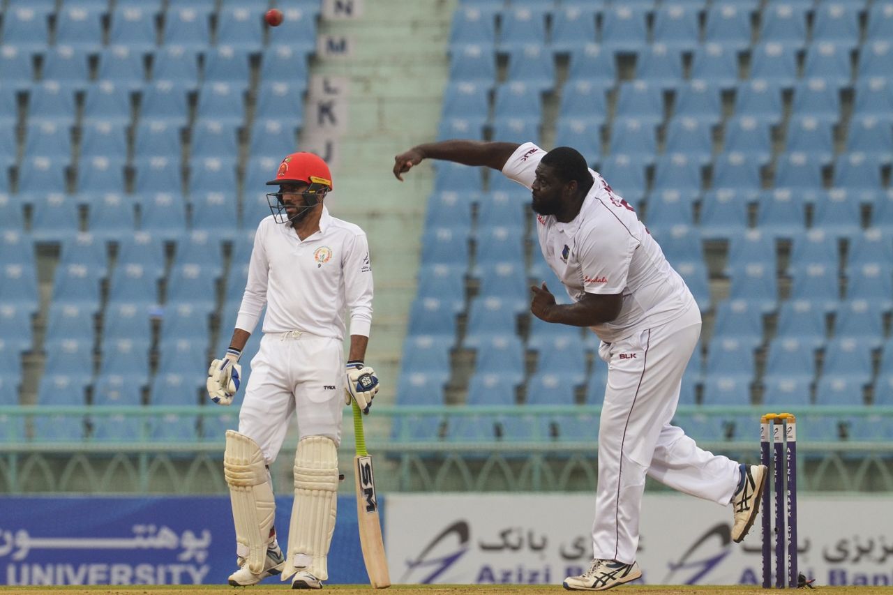 Rahkeem Cornwall sends one down, Afghanistan v West Indies, only Test, Lucknow, 3rd day, November 29, 2019