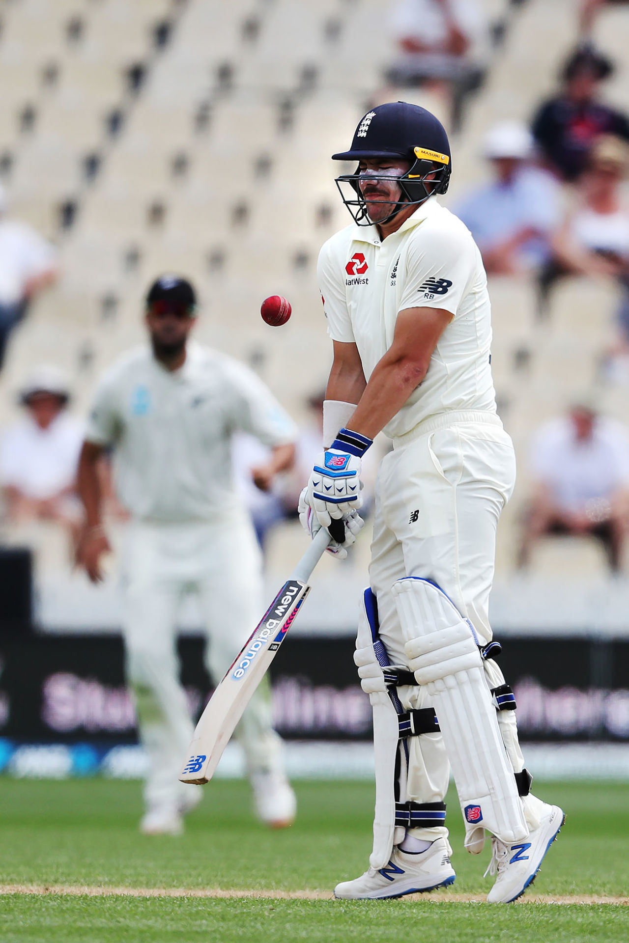 Rory Burns is hit by a short pitched delivery, New Zealand v England, 2nd Test, Hamilton, December 1, 2019