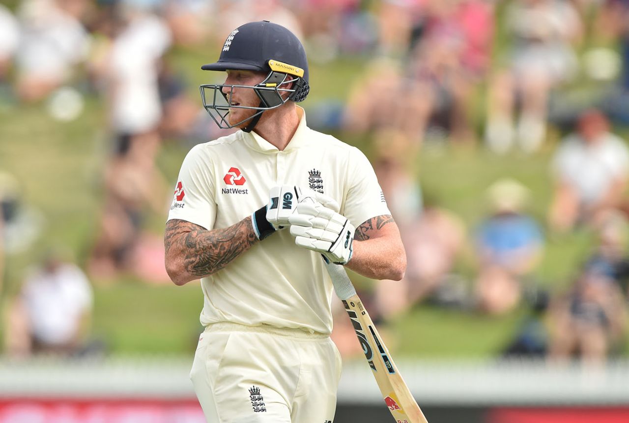 Ben Stokes walks off after being dismissed, New Zealand v England, 2nd Test, Hamilton, December 1, 2019