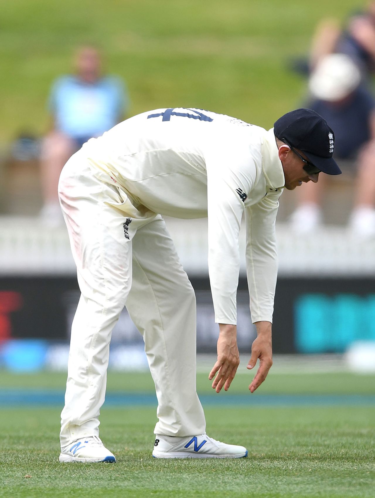 Joe Denly reacts after dropping Kane Williamson, New Zealand v England, 2nd Test, Hamilton, December 03, 2019