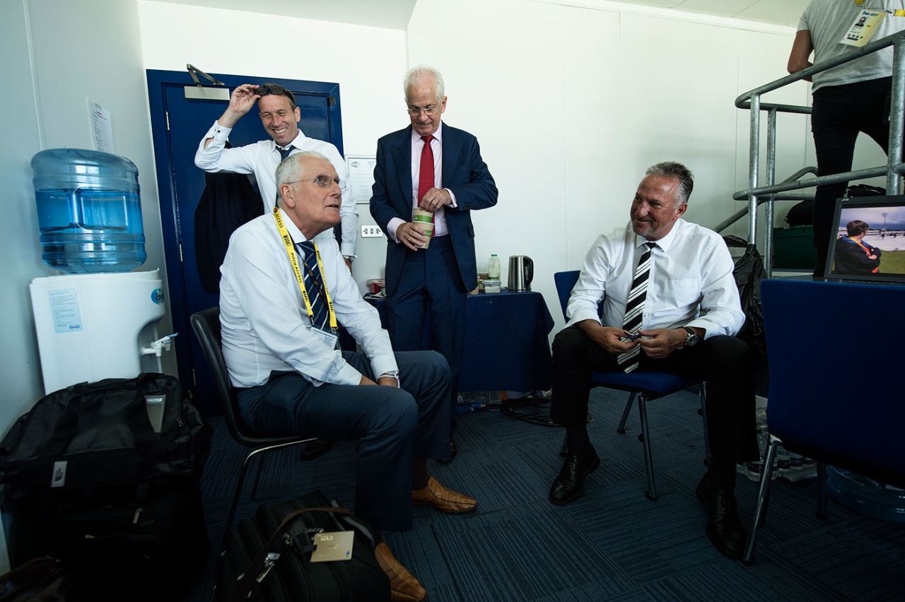 Sky commentators Bob Willis, Mike Atherton, David Gower and Ian Botham have a chat, England v West Indies, 1st Investec Test, Edgbaston, 2nd day, August 18, 2017