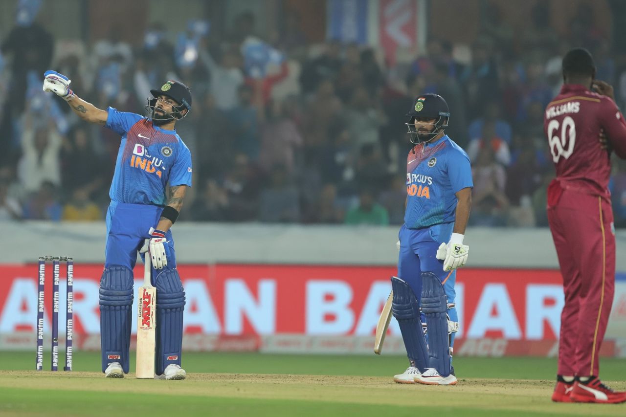 'That's how I do it in my notebook' - Virat Kohli to Kesrick Williams, India v West Indies, 1st T20I, Hyderabad, December 6, 2019