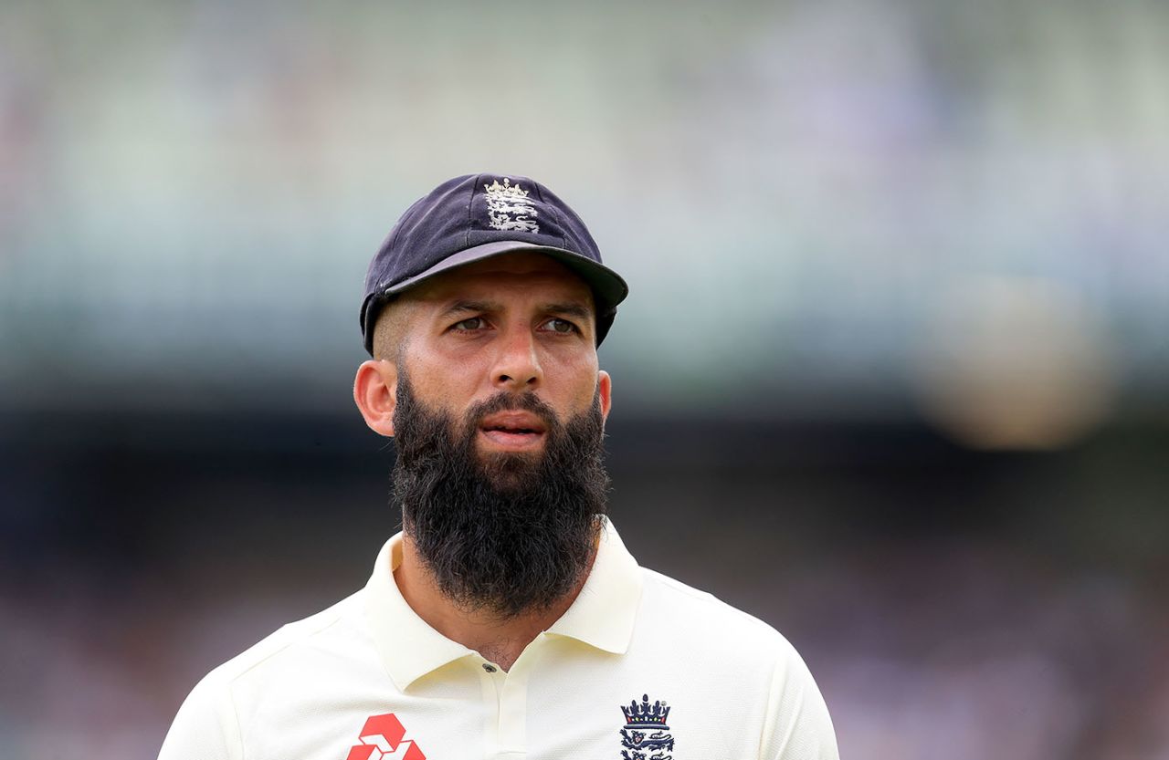 Moeen Ali during day four of the 1st Ashes Test at Edgbaston, 04 August 2019