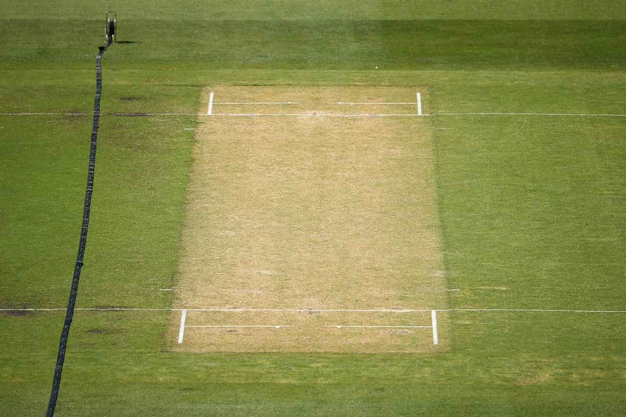 The pitch which forced the Sheffield Shield match to be called off, Victoria v Western Australia, Sheffield Shield, MCG, December 8, 2019