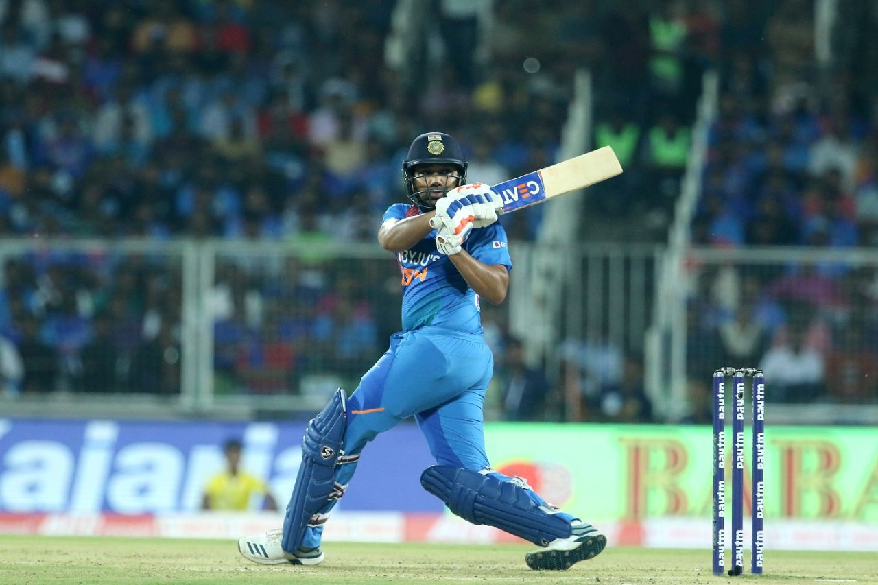 Rohit Sharma works the ball to the leg side, India v West Indies, 2nd T20I, Thiruvananthapuram, December 8, 2019