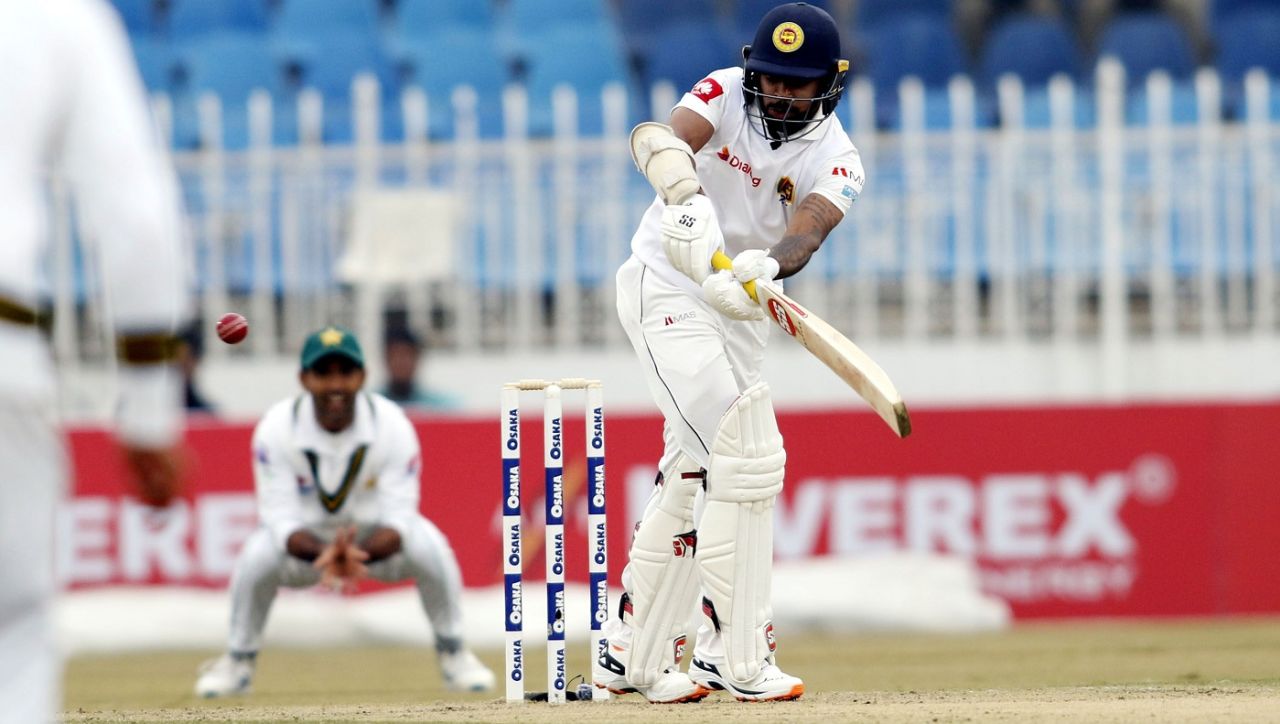 Niroshan Dickwella plays one through the leg side, Pakistan v Sri Lanka, 1st Test, Rawalpindi, Day 2