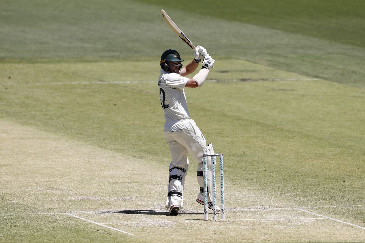 Travis Head swivels to flick confidently, Australia v New Zealand, 1st Test, Perth, 2nd day, December 13, 2019