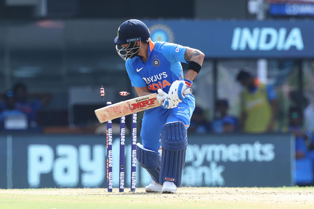 Virat Kohli chops on off Sheldon Cottrell's bowling, India v West indies, 1st ODI, Chennai, December 15, 2019