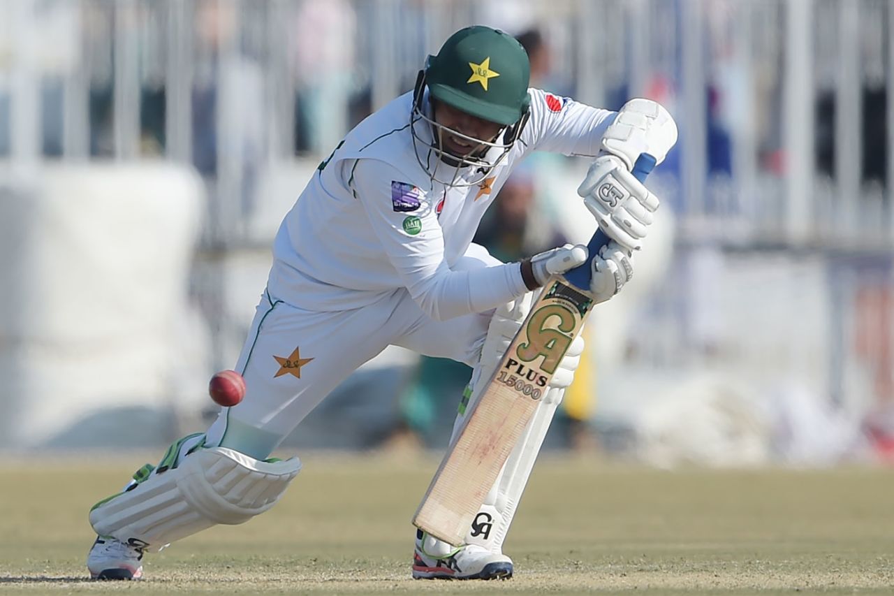 Abid Ali pokes one into the off side, Pakistan v Sri Lanka, 1st Test, Rawalpindi, Day 5