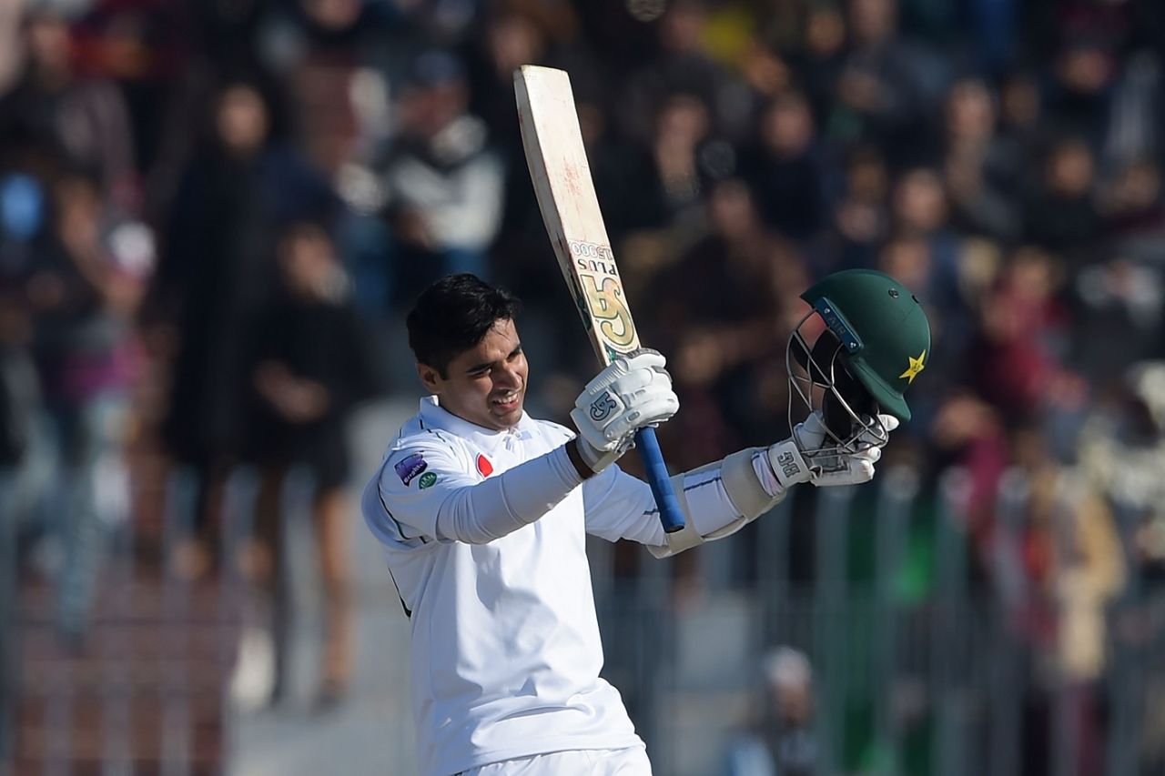 Abid Ali celebrates a fifty on debut, Pakistan v Sri Lanka, 1st Test, Rawalpindi, Day 5