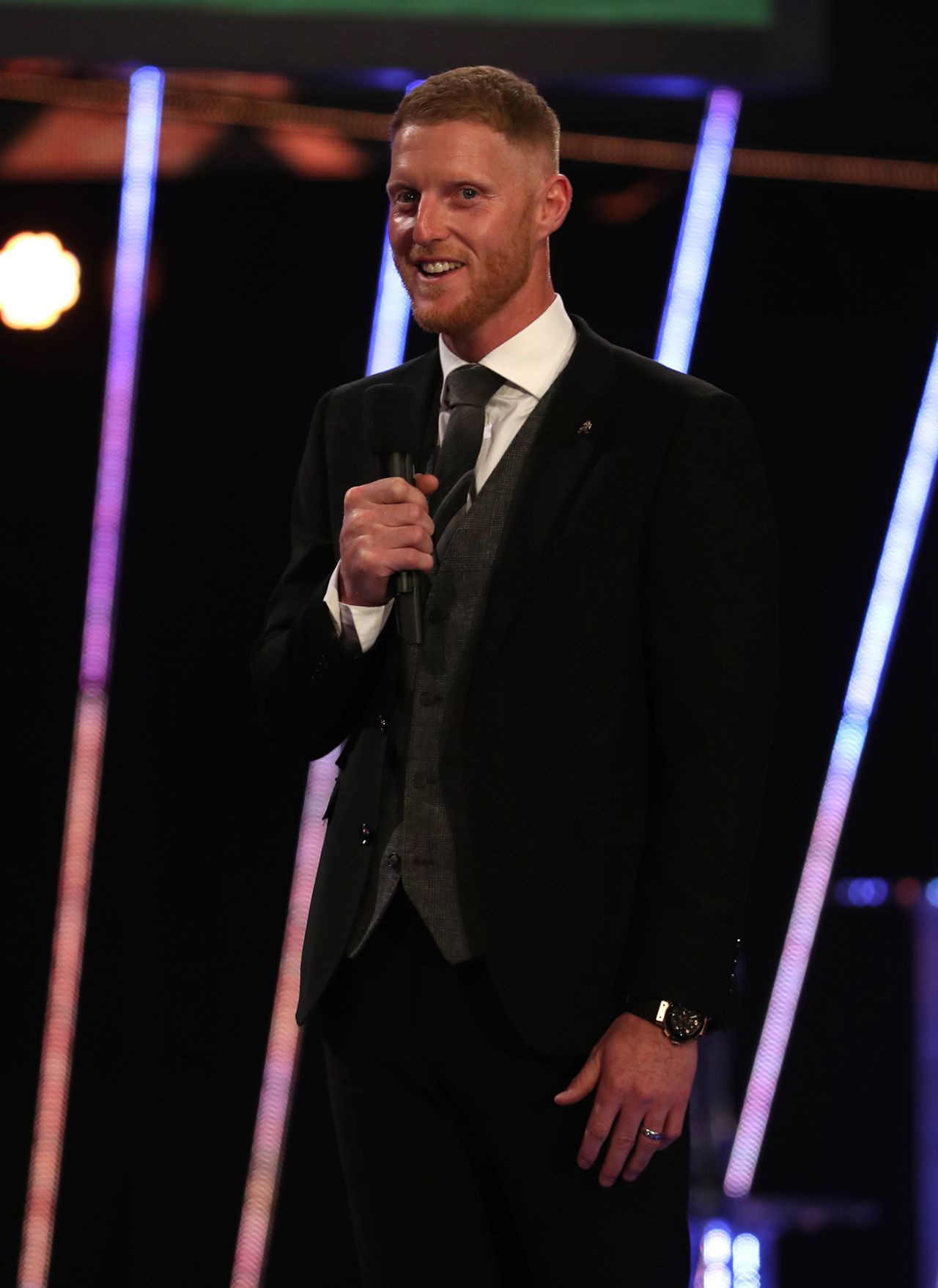 Ben Stokes on stage at the BBC's Sports Personality of the Year awards