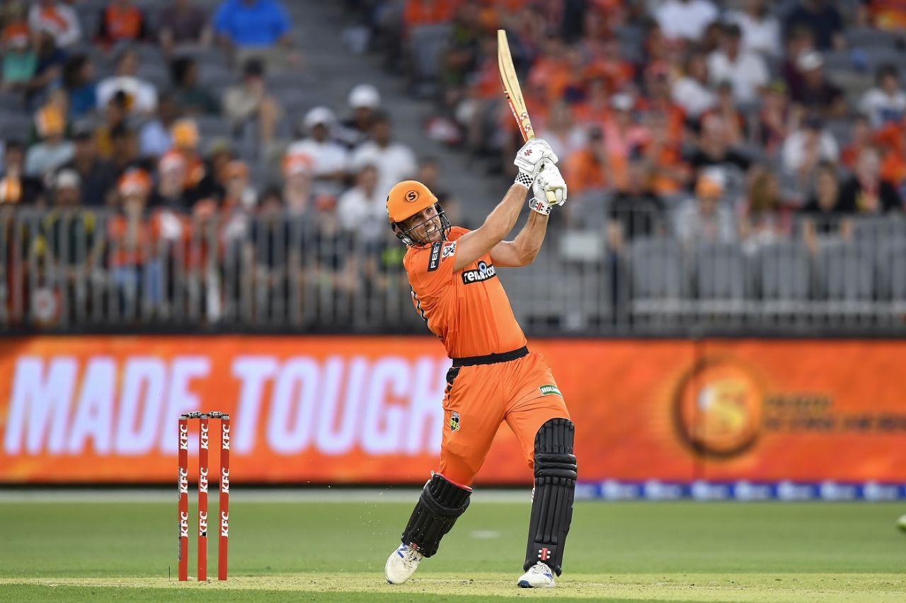 Mitchell Marsh is quite strong down the ground, Perth Scorchers v Melbourne Renegades, Big Bash League, Perth, December 21, 2019