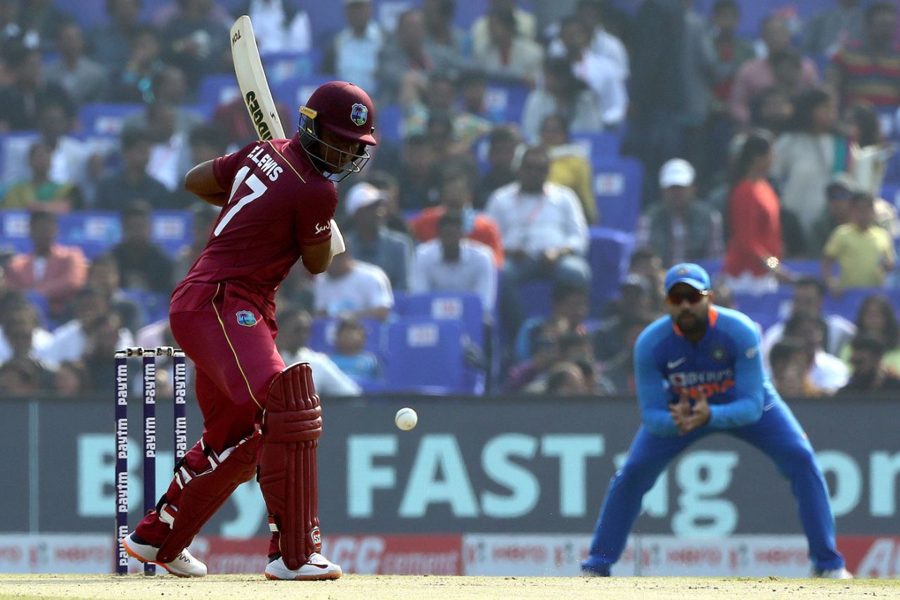 Evin Lewis lets the ball go, India v West Indies, 3rd ODI, Cuttack, December 22, 2019