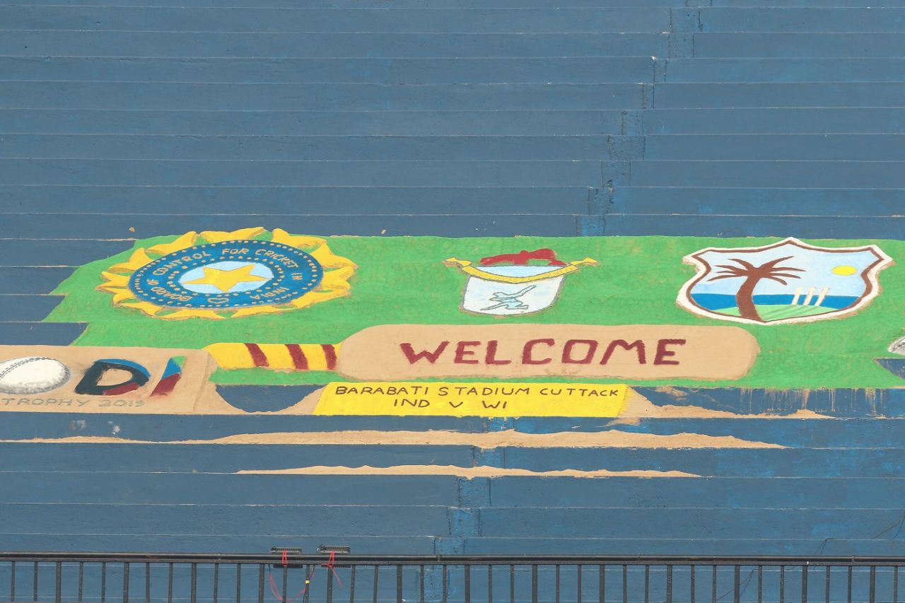 A spot of art to welcome everyone to Barabati Stadium, India v West Indies, 3rd ODI, Cuttack, December 22, 2019