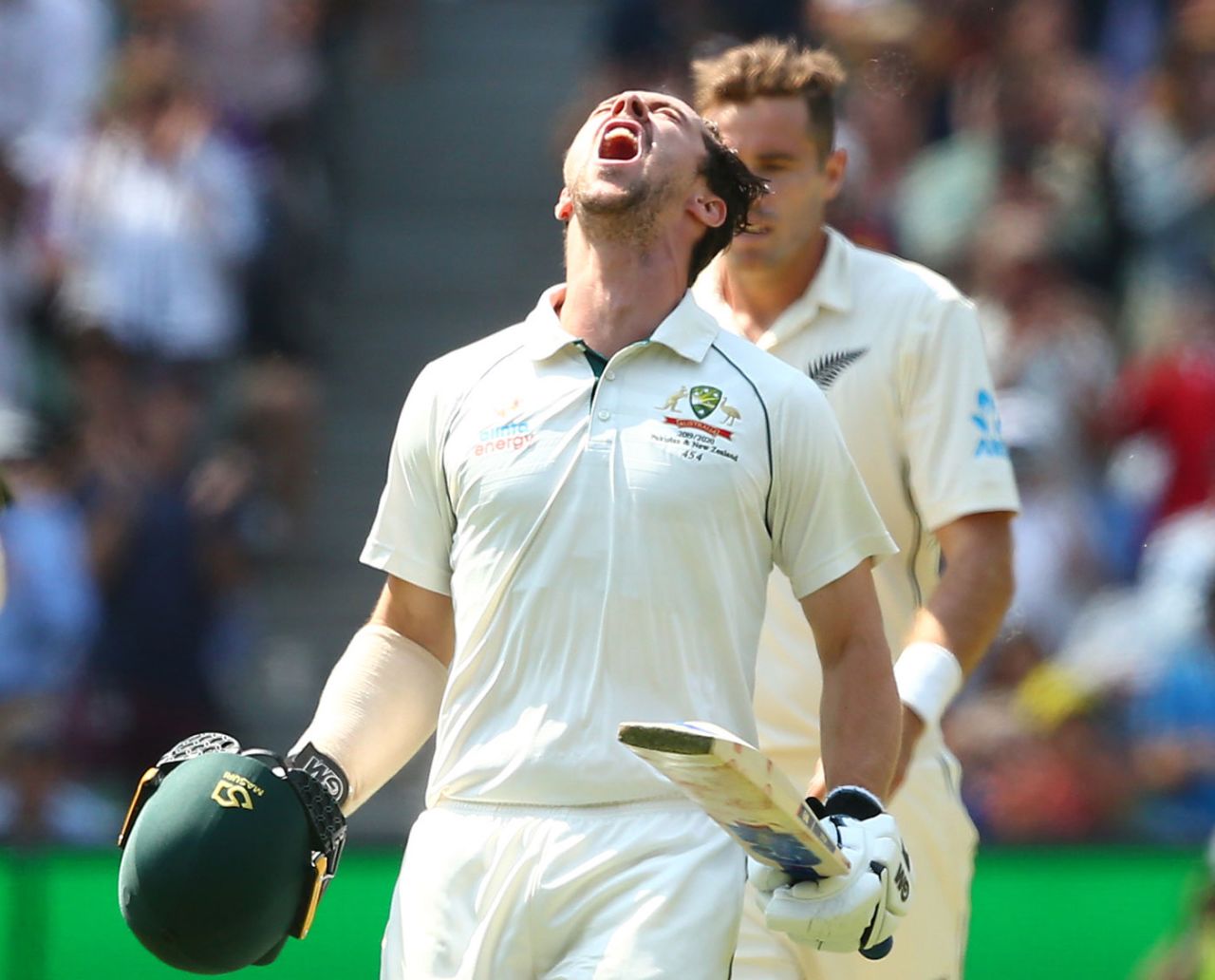 Travis Head shows his emotion, Australia v New Zealand, 2nd Test, Melbourne, 2nd day, December 27, 2019