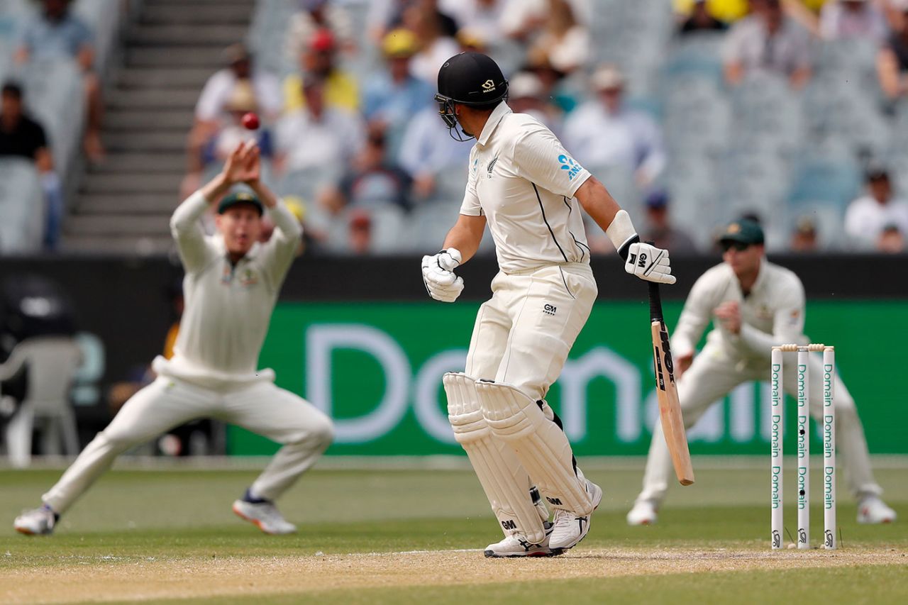 Marnus Labuschagne parried Ross Taylor's edge in the air, Australia v New Zealand, 2nd Test, Melbourne, 3rd day, December 28, 2019