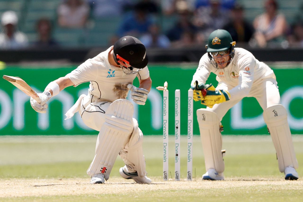 Tim Paine pulled off a smart stumping to remove Henry Nicholls, Australia v New Zealand, 2nd Test, Melbourne, 4th day, December 29, 2019