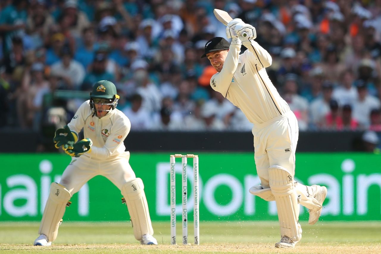 Tom Blundell goes inside out, Australia v New Zealand, 2nd Test, Melbourne, Day 4, December 29, 2019