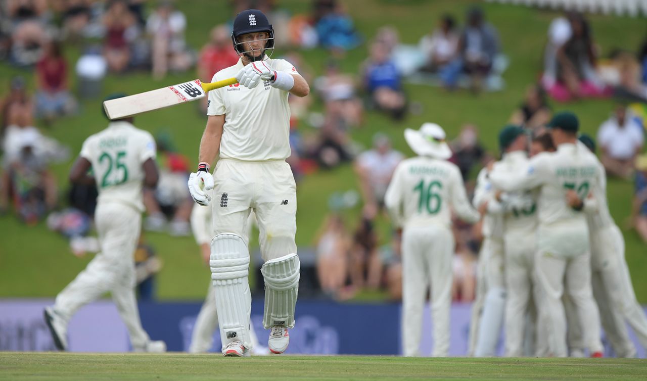 Joe Root trudges off after being dismissed, South Africa v England, 1st Test, Centurion, 4th day, December 29, 2019