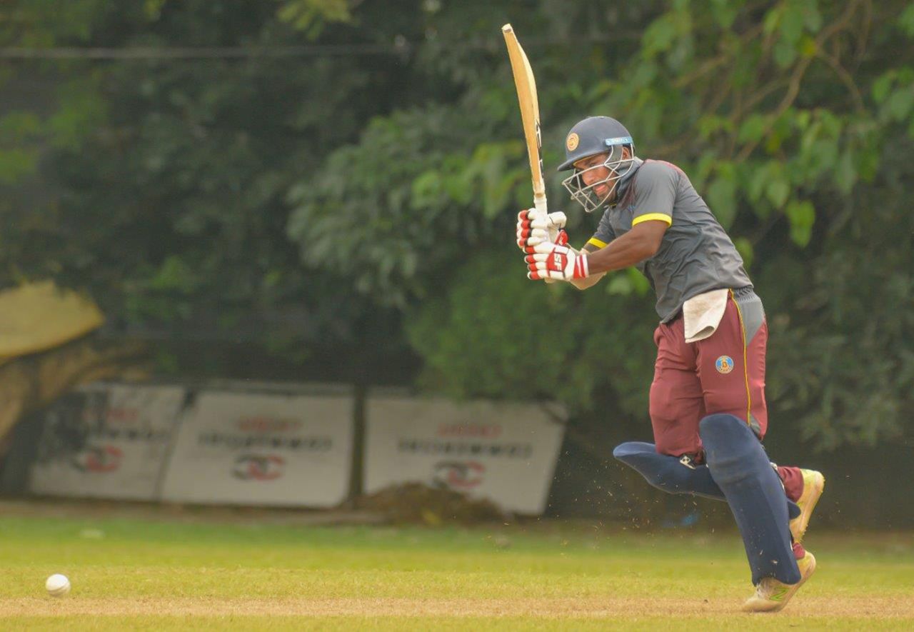 Lahiru Udara tucks one onto the on-side, Nondescripts Cricket Club v Kandy Customs Cricket Club, SLC Invitation Limited Over Tournament, Colombo, December 19, 2019