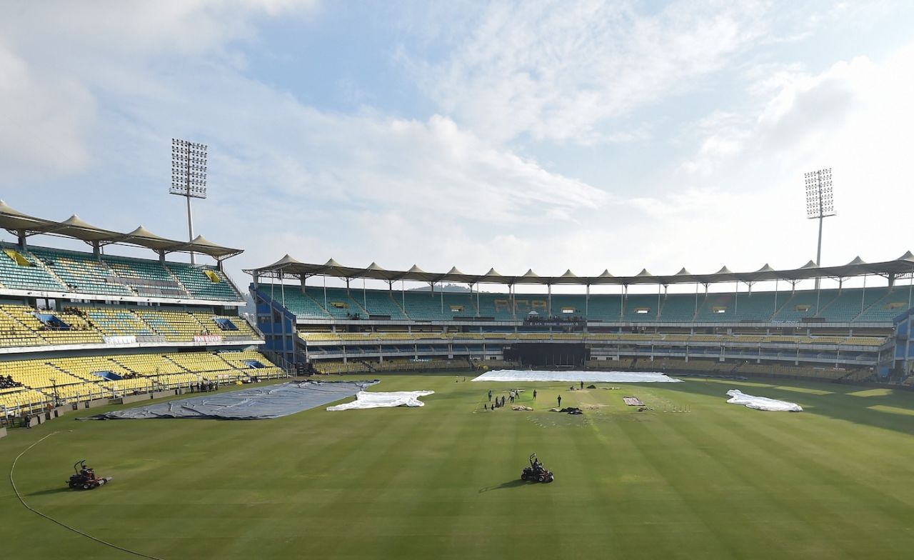 The Barsapara Cricket Stadium gears up for the India-Sri Lanka T20I, Guwahati, January 3, 2020