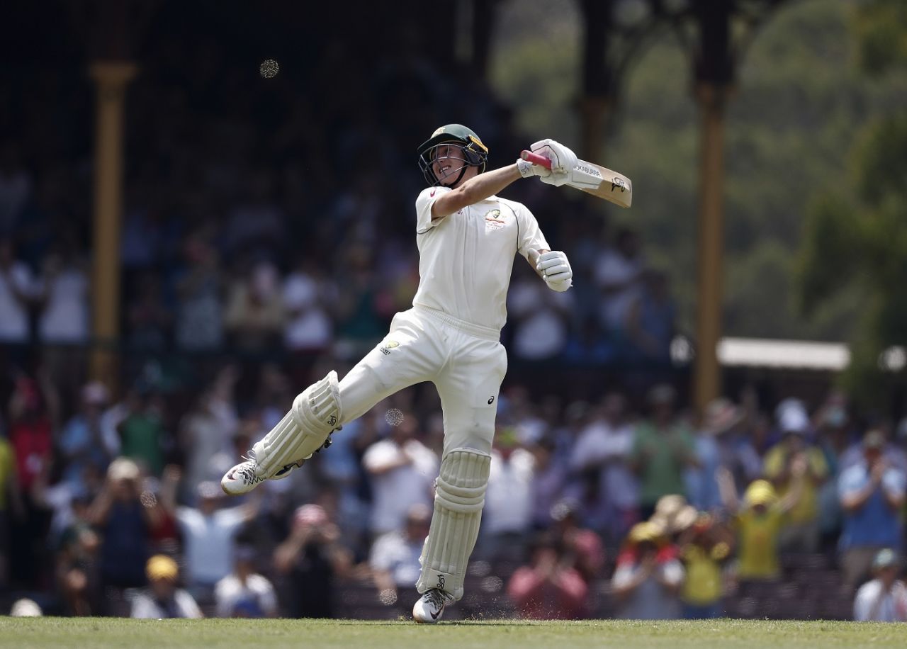 Marnus Labuschagne celebrates his double-hundred, Australia v New Zealand, 3rd Test, Sydney, 2nd day, January 4, 2020