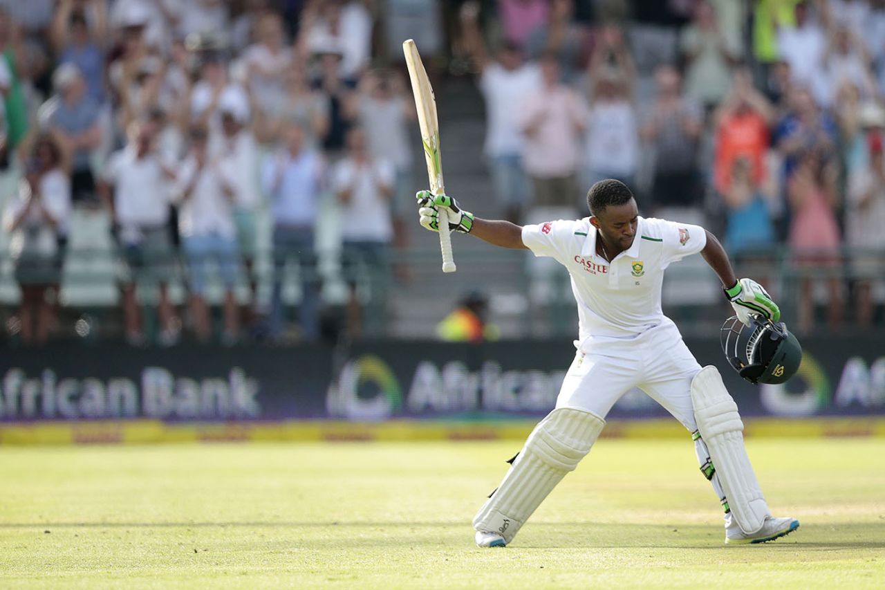 Temba Bavuma reaches his century, South Africa v England, 2nd Test, Cape Town, 4th day, January 5, 2016