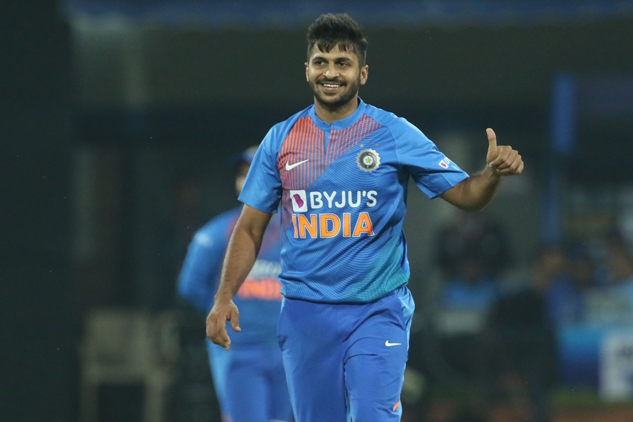 Shardul Thakur reacts after picking up a wicket, India v Sri Lanka, 2nd T20I, Indore, January 7, 2020