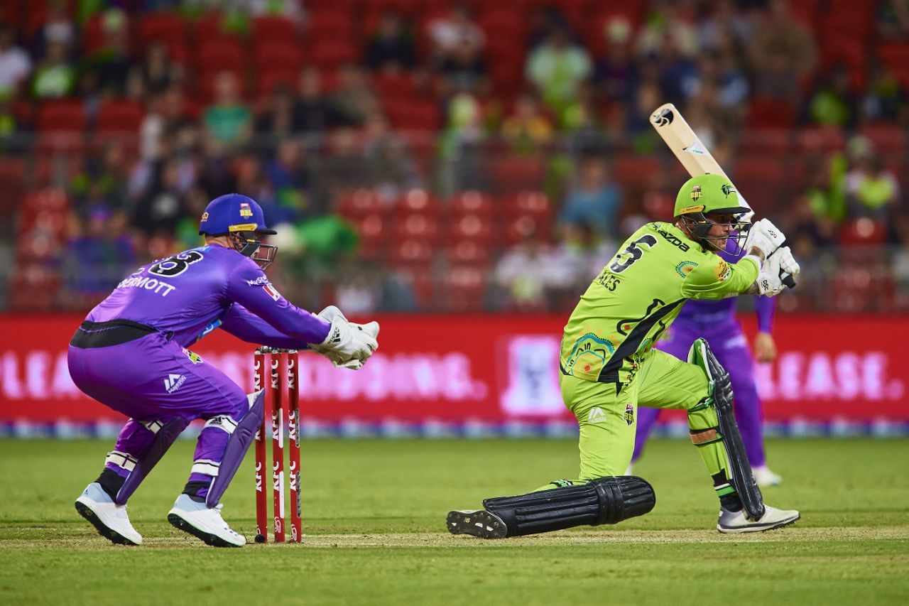 Alex Hales is a powerful presence at the top of the order, Sydney Thunder v Hobart Hurricanes, Big Bash League, Sydney, January 11, 2020