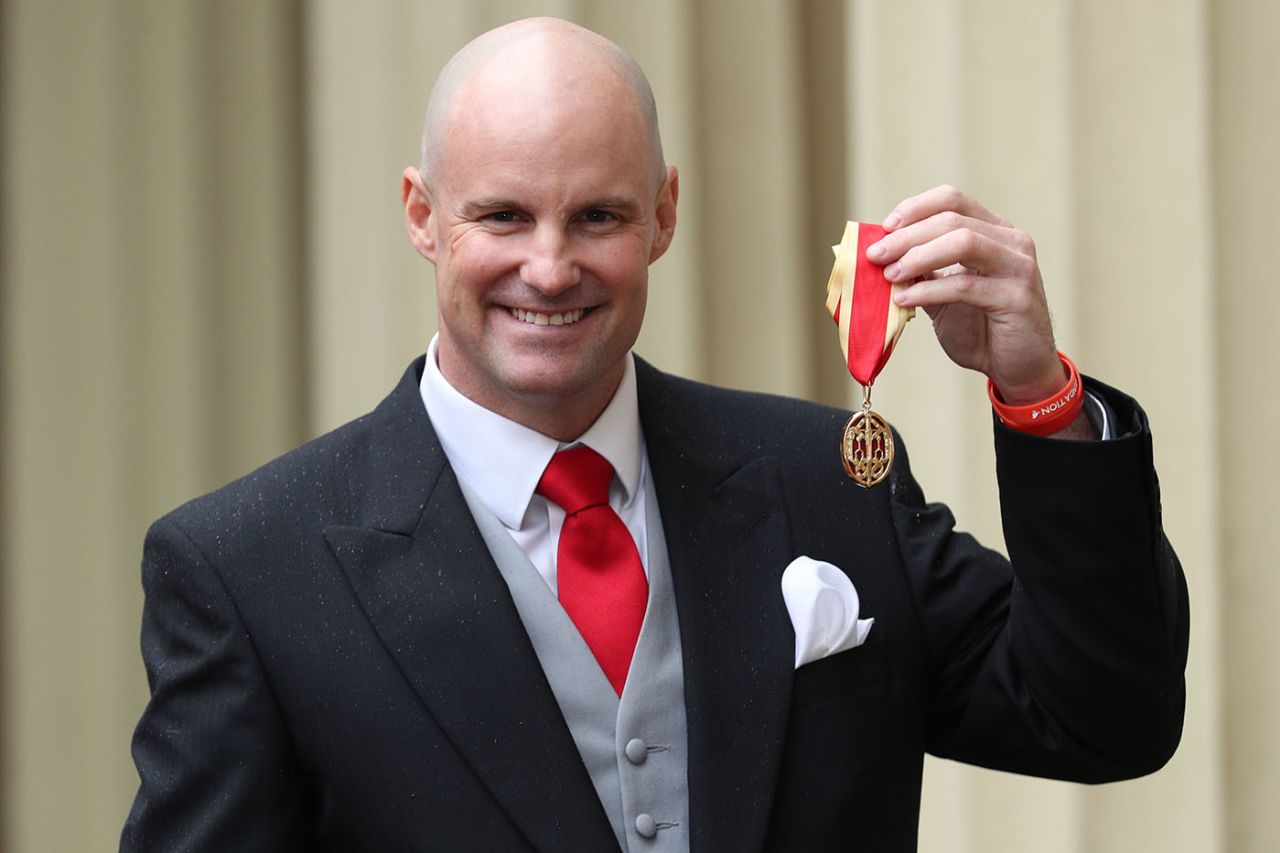 Andrew Strauss receives his knighthood, Buckingham Palace, January 14, 2020