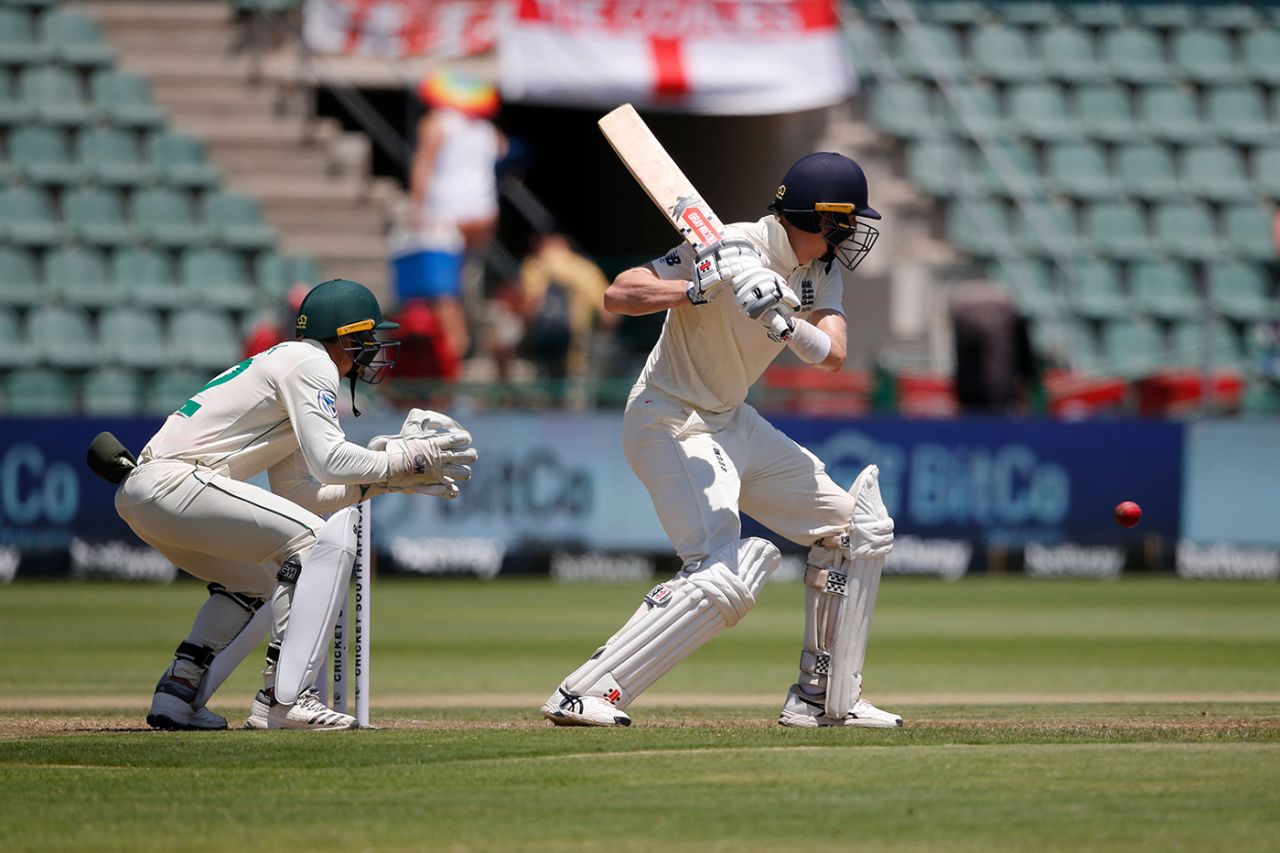 Zak Crawley prepares to flay through the off side, South Africa v England, 3rd Test, Port Elizabeth, Day 1, January 16, 2020
