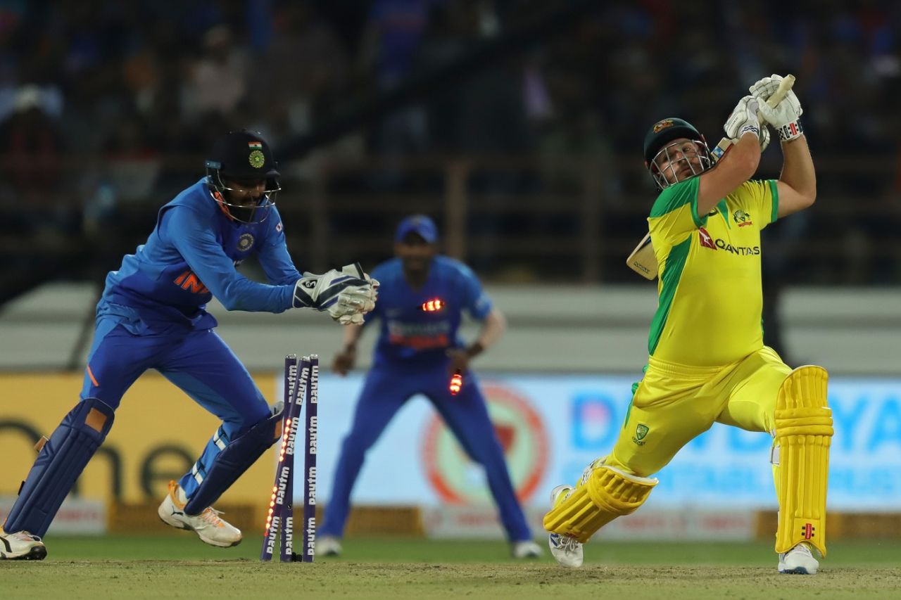 KL Rahul shows his quickness behind the stumps, India v Australia, 2nd ODI, Rajkot, January 17, 2020